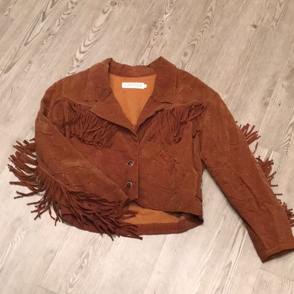 action wear Jackets & Blazers - Vintage Fringe rayon jacket